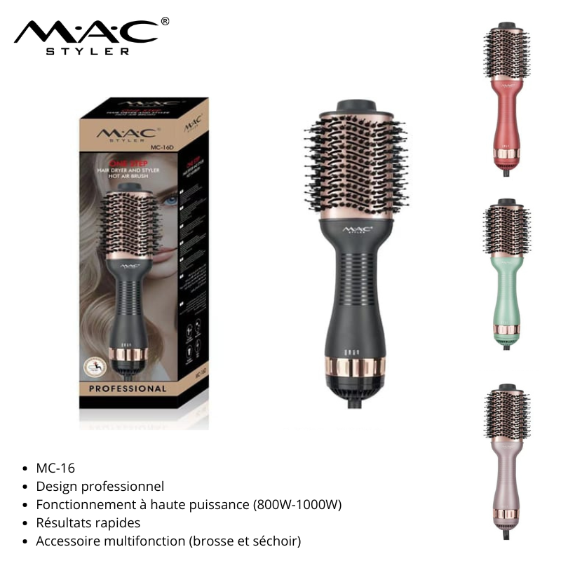Mac Styler Brosse Séchage et Lissage Faciles en Une Étape MC-16