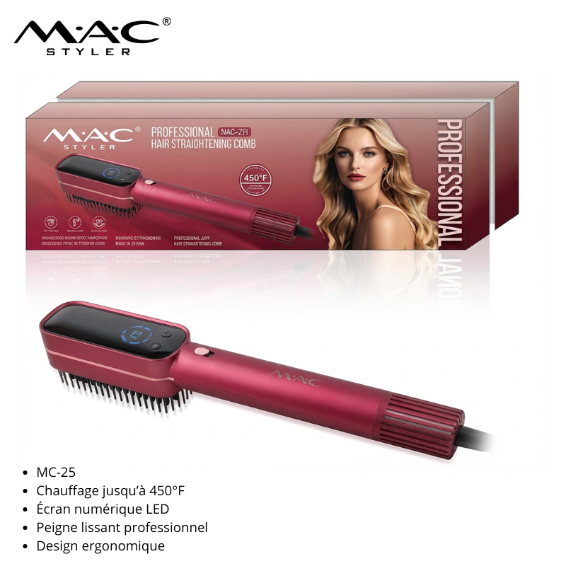 Lisseur et brosse chauffante 450F Mac Styler -MC-25