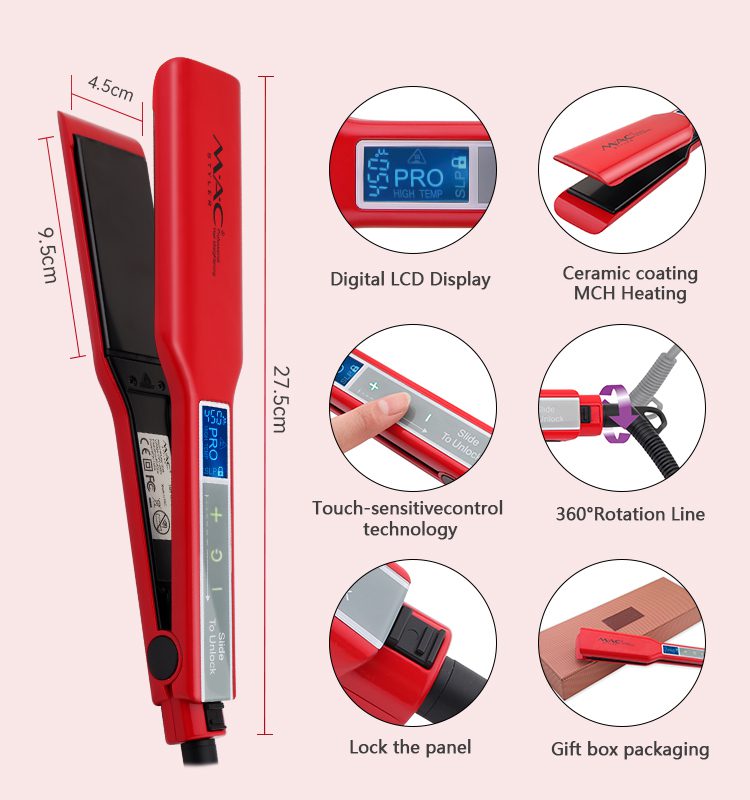 Lisseur Rouge MAC STYLER  ORIGINAL  en céramique 450 F MC-2028