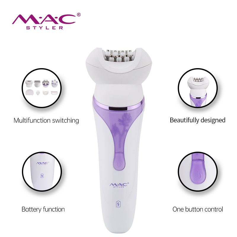 Epilateur Rasoir Brosse Nettoyante Et Massage 8 Accessoires MC-7720