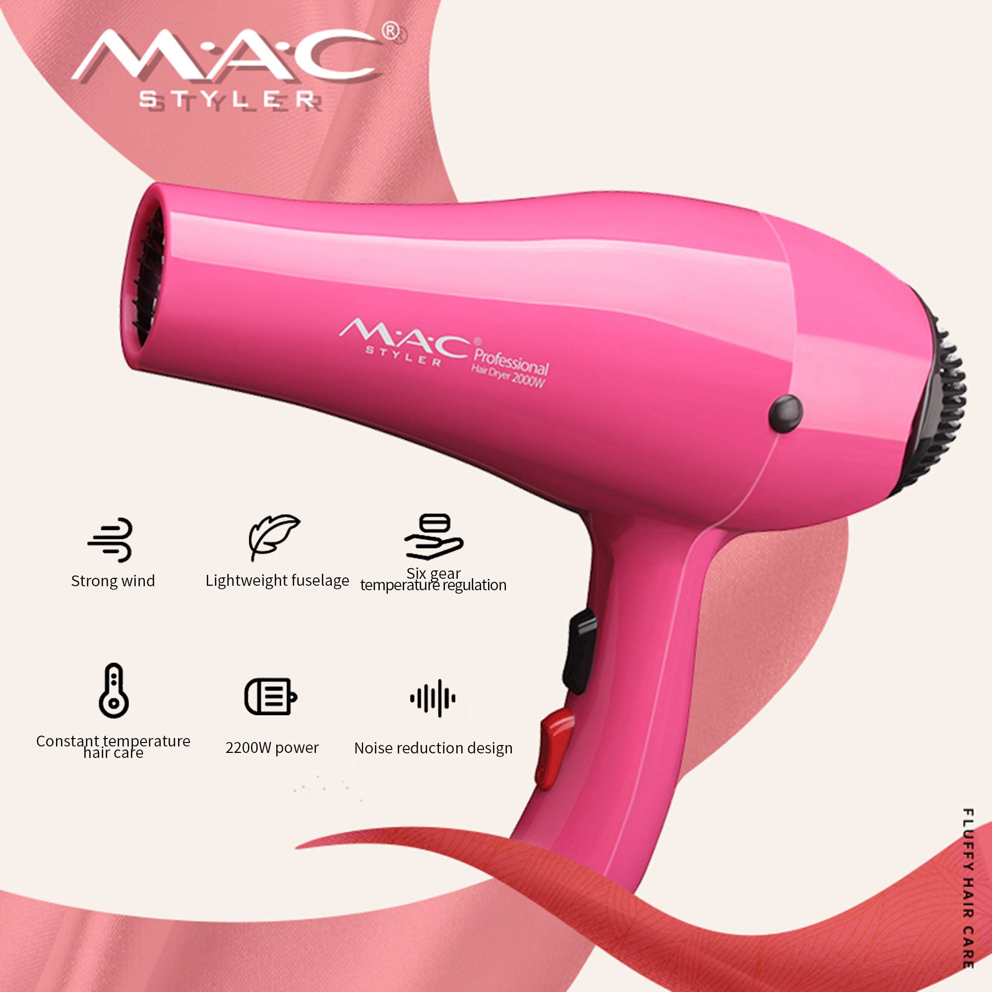 Sèche Cheveux professional 2000 W AC Moteur Salon MC-804