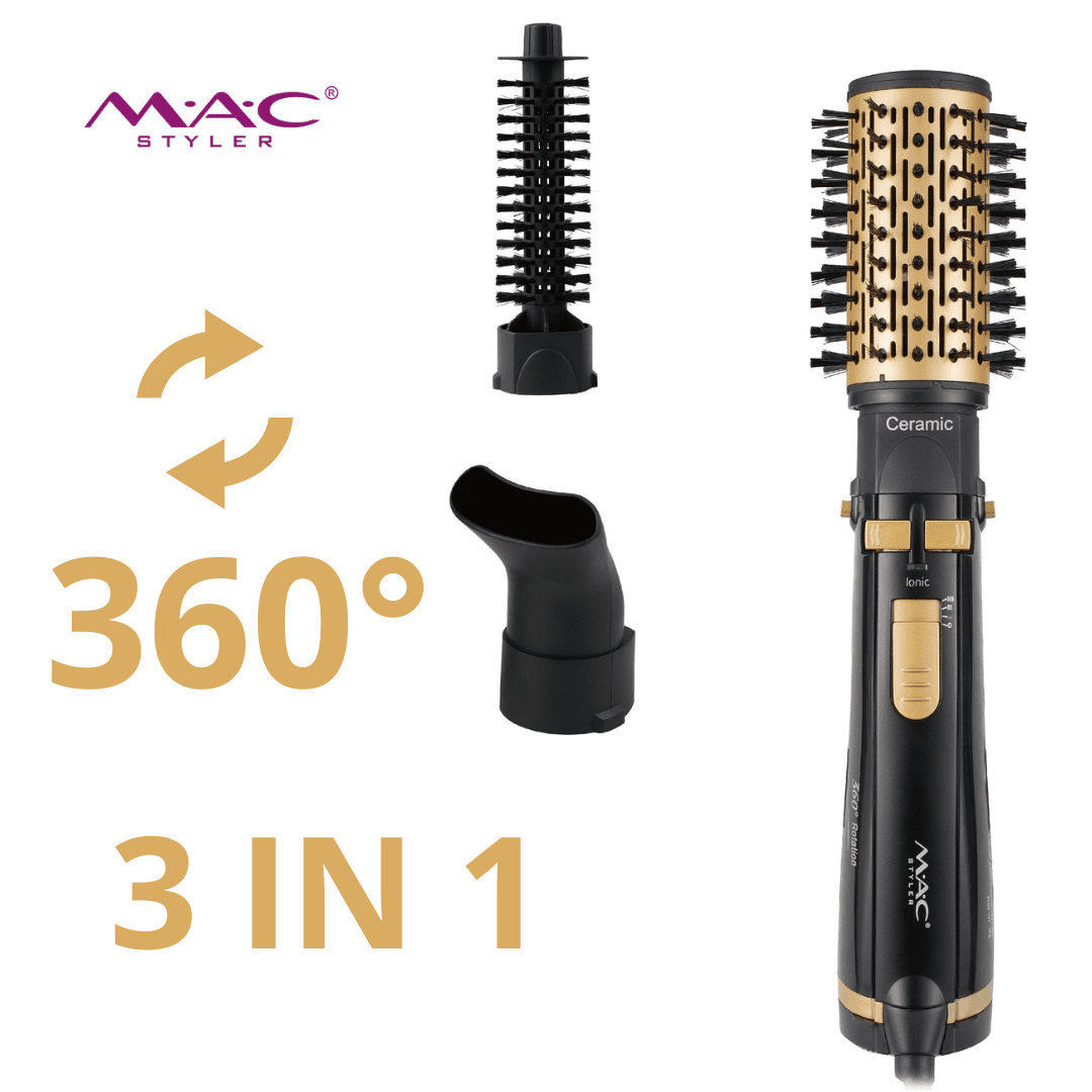 Brosse Soufflante Rotative 360 Salon -3 En 1 MC-6630