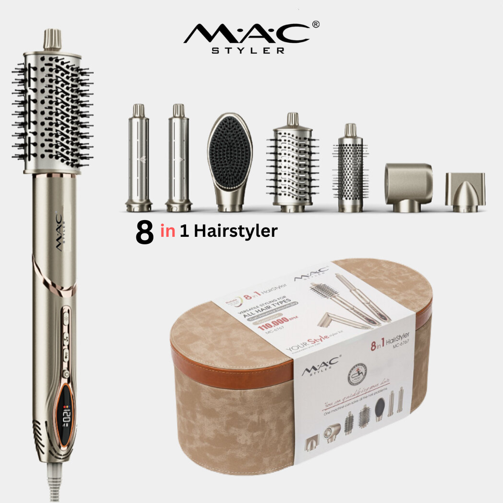 Mac Styler Brosse soufflante 8 en 1 Boucle - Volume - Séchage - Lissage avec moteur 110.000 RPM MC-6767
