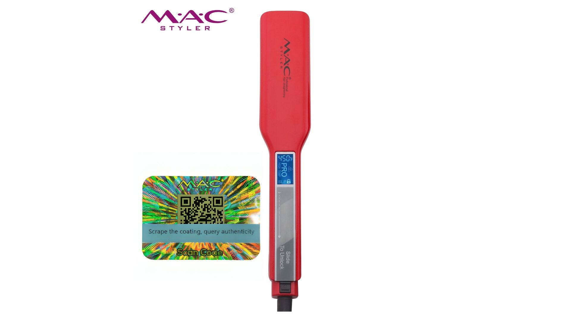 Lisseur Rouge MAC STYLER  ORIGINAL  en céramique 450 F MC-2028