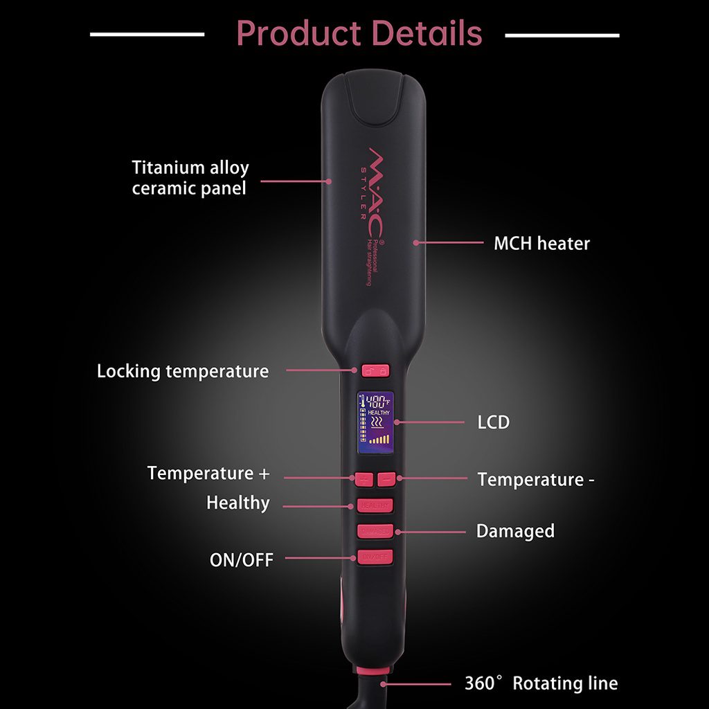 Fer à Lisser professionnel en titane 450°F MC-5516