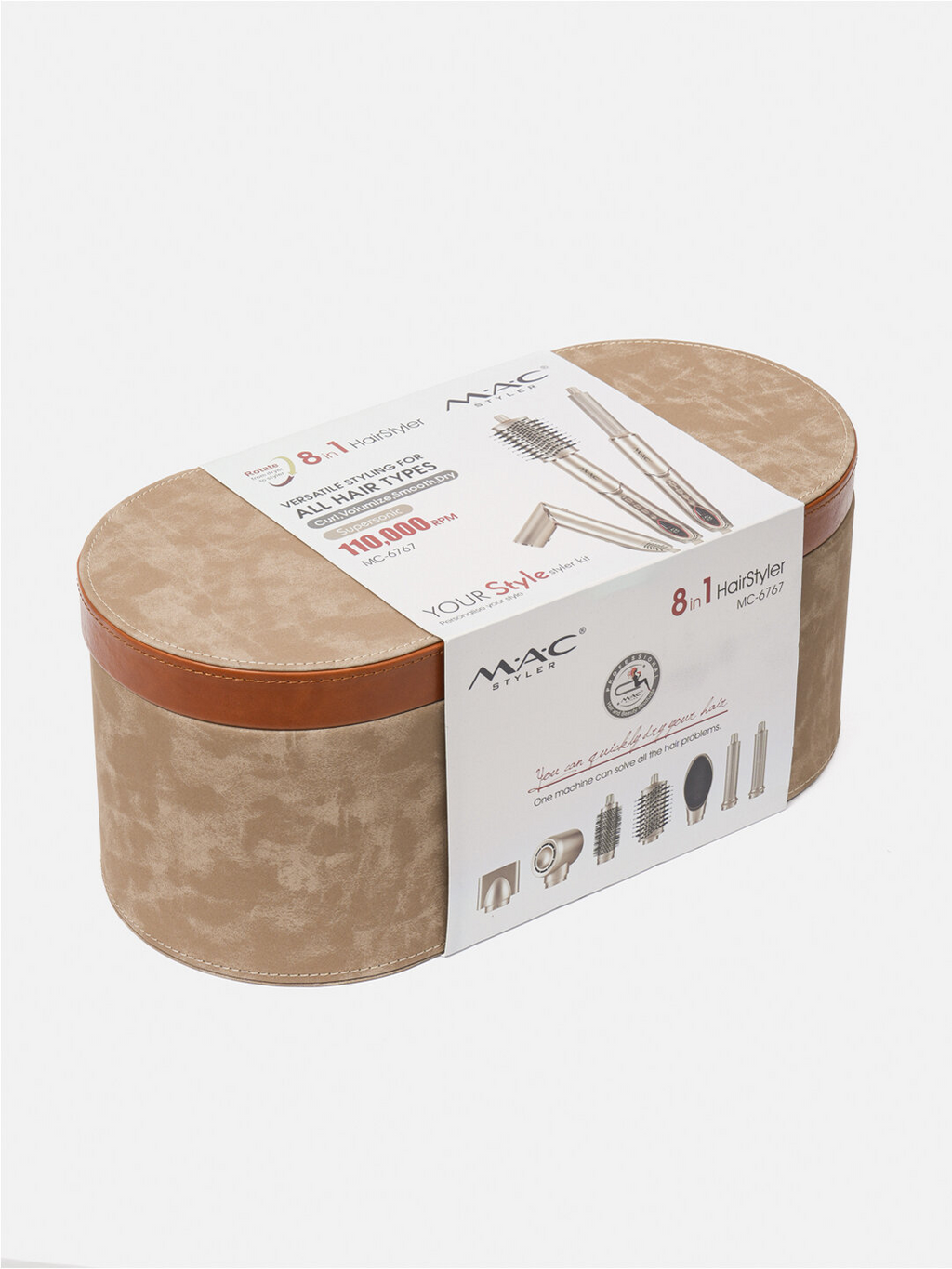 Mac Styler Brosse soufflante 8 en 1 Boucle - Volume - Séchage - Lissage avec moteur 110.000 RPM MC-6767