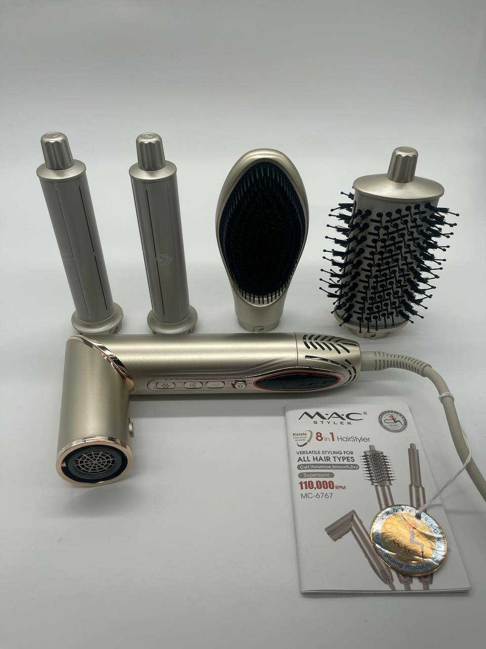 Mac Styler Brosse soufflante 8 en 1 Boucle - Volume - Séchage - Lissage avec moteur 110.000 RPM MC-6767